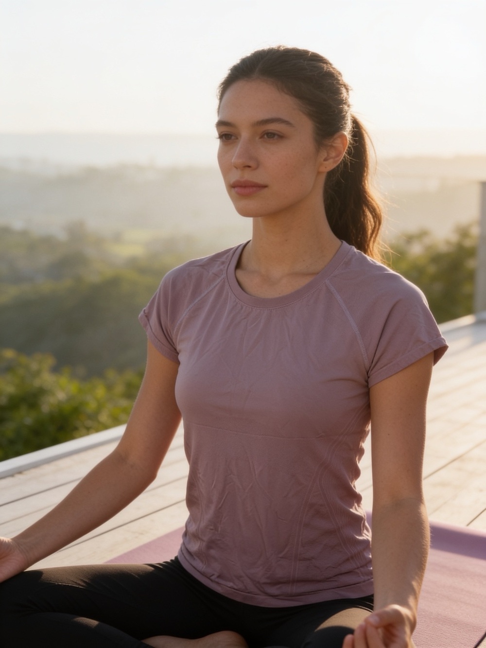 Athleta Dusty Mauve Short-Sleeve Active Tee